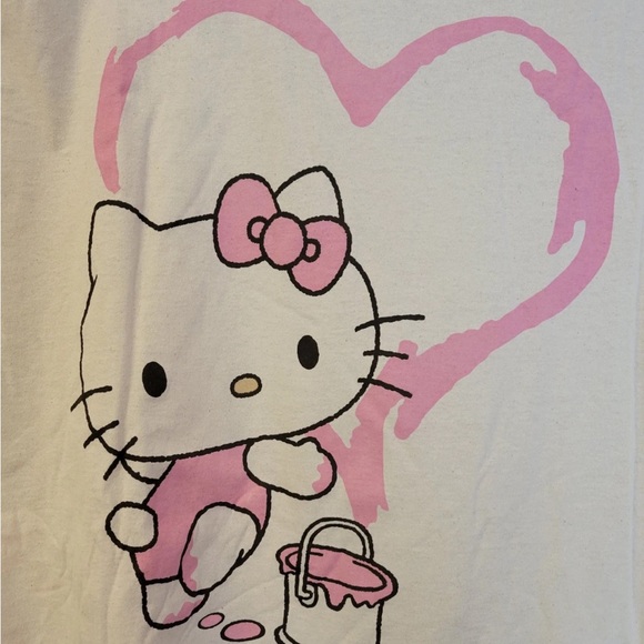 Hello Kitty By Sanrio T-Shirt Mens Size XL Pink Heart Valentine’s Adult Unisex - Picture 2 of 10